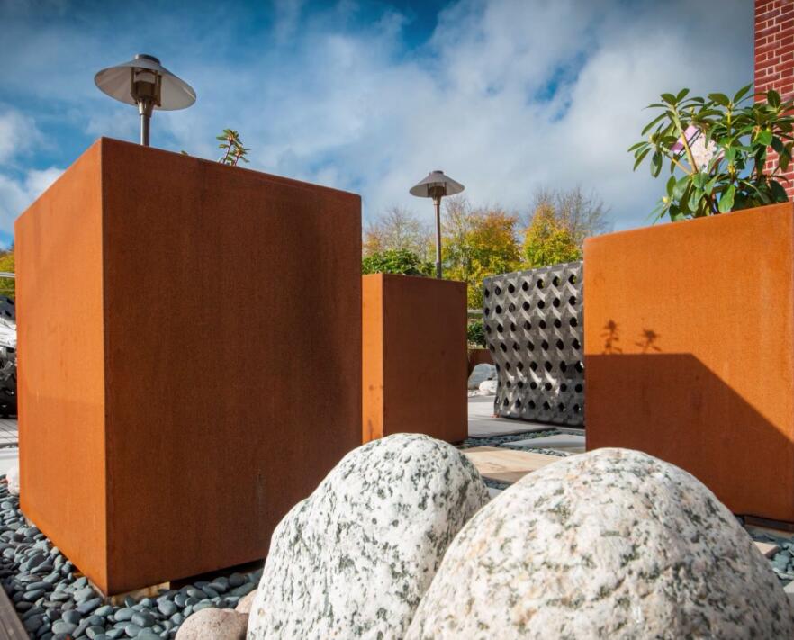 青冈锈钢板花箱